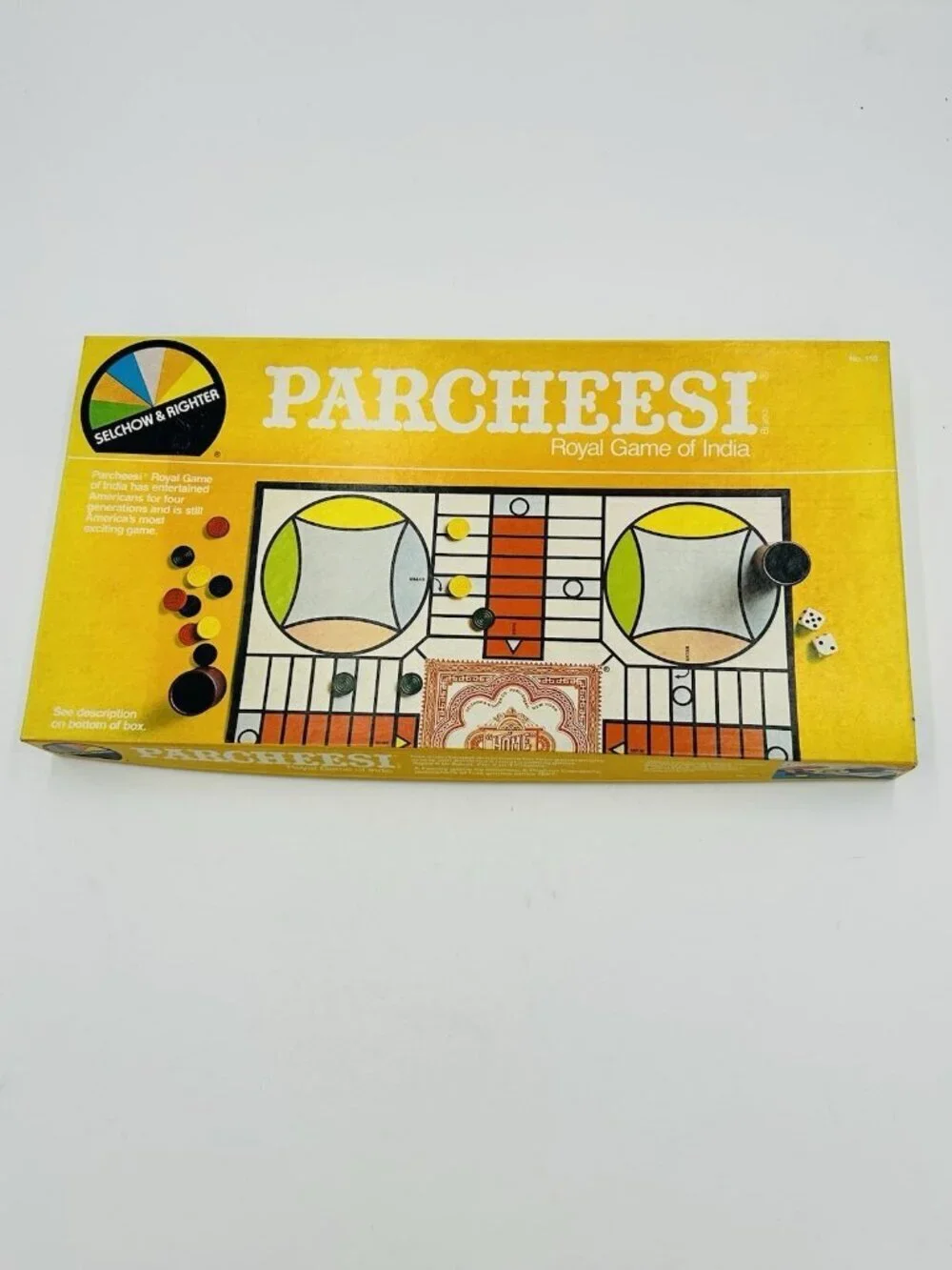 Vintage Parcheesi Royal Game of India, 1982 Edition Selchow & Righter Complete